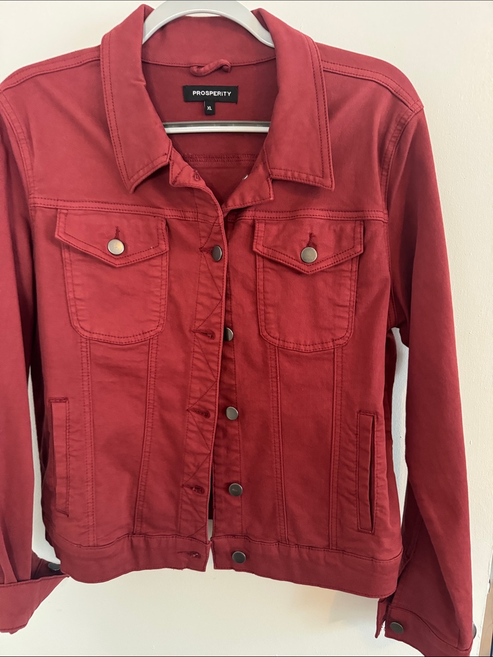 NEW Prosperity Jolene Women's Scarlet Jean Jacket - Button Front - Picture 5 of 8